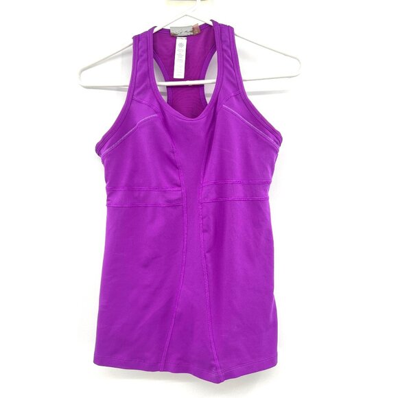 Athleta & Lucy Lot of 2 Shelf Bra Athletic Tank Tops Purple Red Size Small - Picture 1 of 10